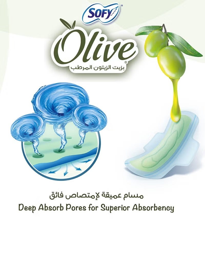 Sofy With olive oil, thin, large, sanitary pads with wings, 10 pieces - Image 2