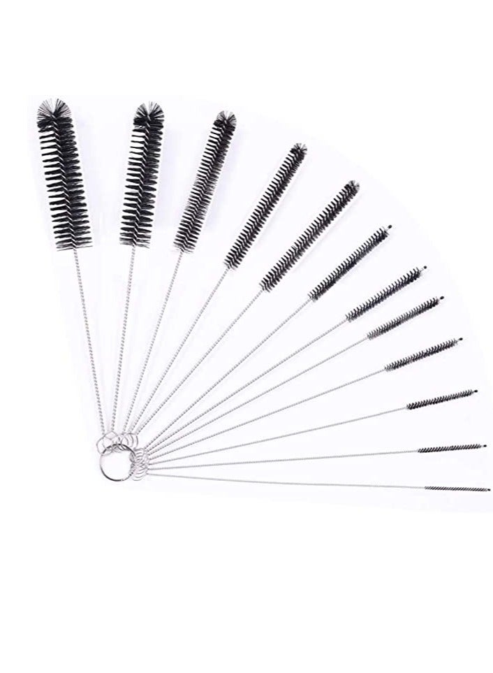 Kettle Spout Brush Teapot Nozzle Brush Set Bottle Tube Brush Pipe Cleaner Glasses Straw Coffee Machine Cleaning Brushes - 12 Pcs - Image 1