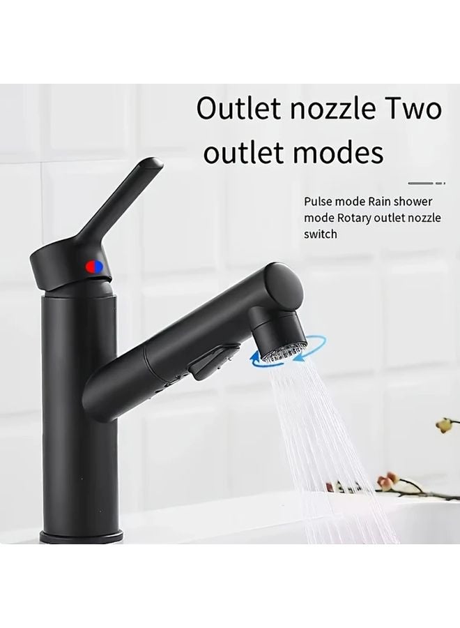Silvery 2 Function Pull Out Faucet Three Spray Modes Water Saving Splash Free - Image 3