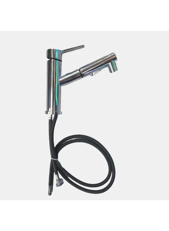 Silvery 2 Function Pull Out Faucet Three Spray Modes Water Saving Splash Free - Image 1