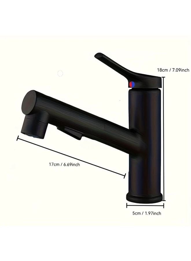 Silvery 2 Function Pull Out Faucet Three Spray Modes Water Saving Splash Free - Image 5