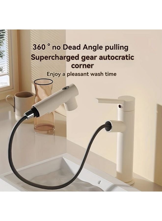 Silvery 2 Function Pull Out Faucet Three Spray Modes Water Saving Splash Free - Image 2