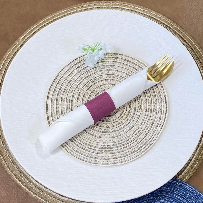 Germiwipe Paper Napkin Bands Box of 500,Napkin Rings Self Adhesive,Silverware Wraps Bands (Burgundy, Burgundy-500pcs) - Image 2