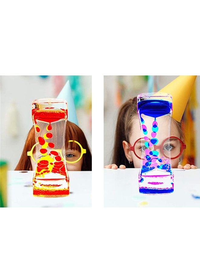 2 Pcs Liquid Motion Timer, Colorful Hourglass Timer Toothbrush Timer, Sand Clock Timer, Sensory Calming Fidget Toy