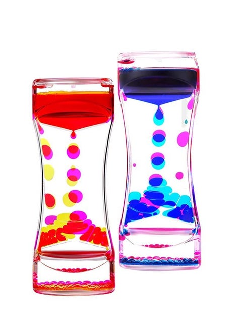 2 Pcs Liquid Motion Timer, Colorful Hourglass Timer Toothbrush Timer, Sand Clock Timer, Sensory Calming Fidget Toy