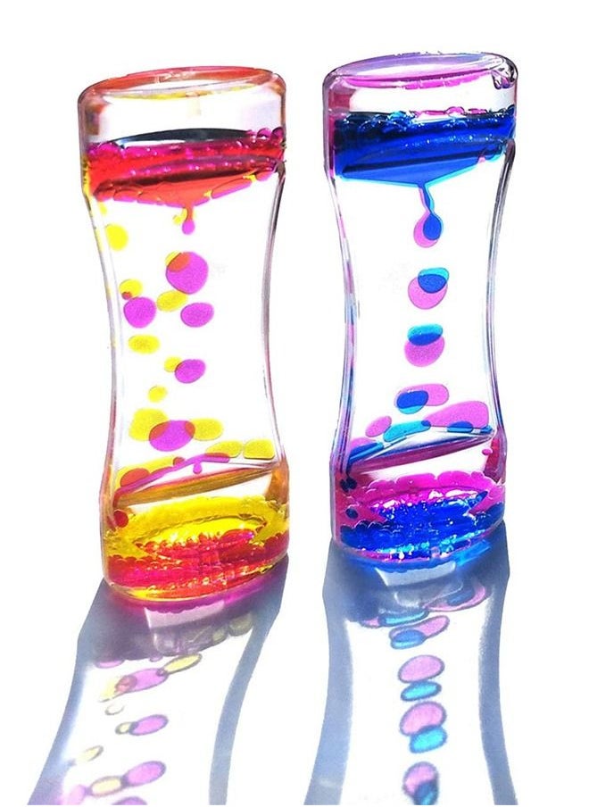 2 Pcs Liquid Motion Timer, Colorful Hourglass Timer Toothbrush Timer, Sand Clock Timer, Sensory Calming Fidget Toy