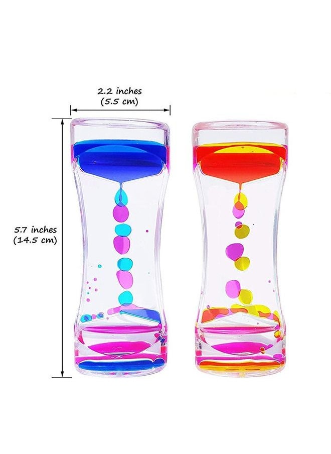 2 Pcs Liquid Motion Timer, Colorful Hourglass Timer Toothbrush Timer, Sand Clock Timer, Sensory Calming Fidget Toy