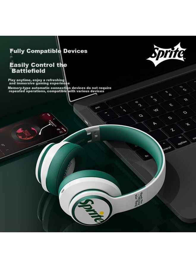 Coca-cola Sprite Headphones Over-ear Wireless Bluetooth Headphones Gaming Headset With Deep Bass For Music And Sports, Compatible With Apple, Huawei, Xiaomi - Chinese New Year Gift - Image 4