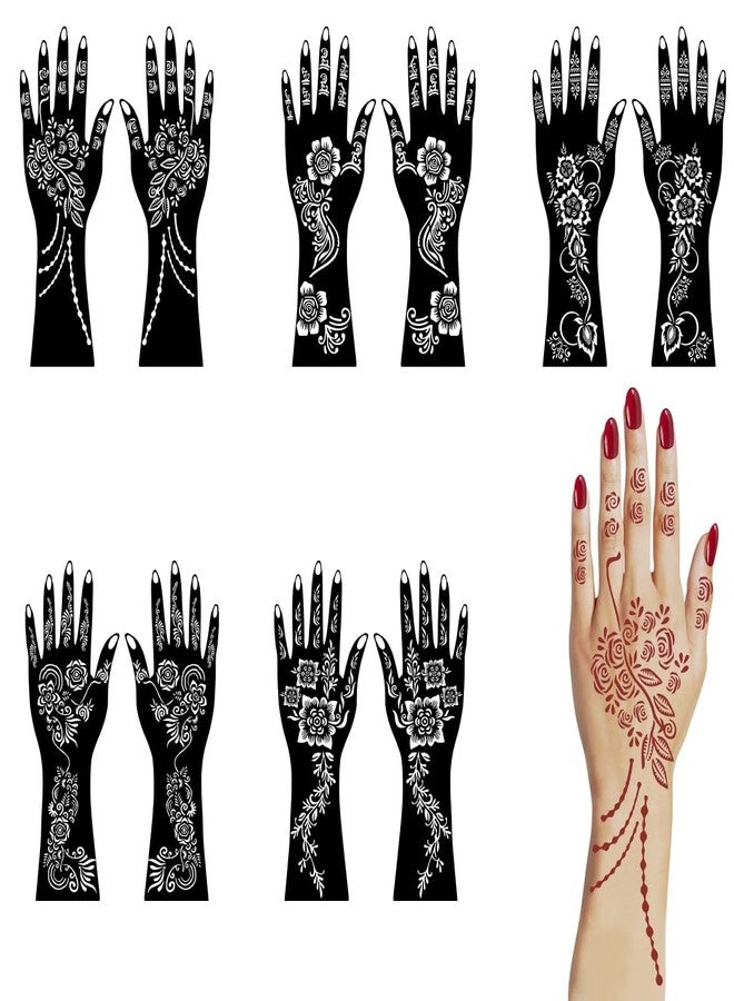 مجموعة ملصقات استنسل الحناء من فانفاتي بتصميم تقليدي جميل لجميع المهرجانات - Image 5