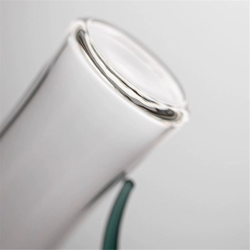 Glass Cups 180ml Clear Glass Cup with Dark Green Handle, Slim Waist Heat-resistant Teacup Cocktail Glasses - Image 5