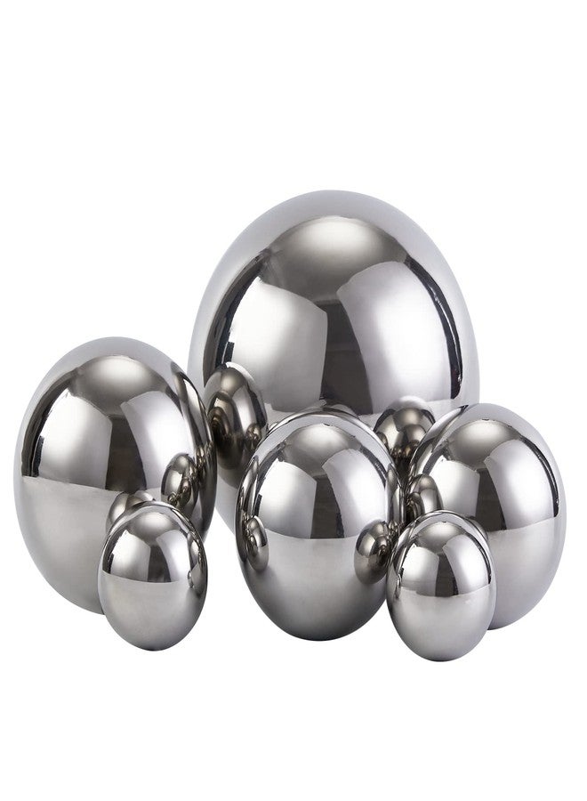 Opexscal Stainless Steel Decorative Balls, Shiny Decorative Orbs for Centerpiece Decor, Set of 6 - Image 1