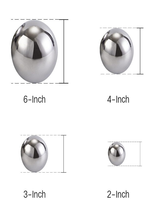 Opexscal Stainless Steel Decorative Balls, Shiny Decorative Orbs for Centerpiece Decor, Set of 6 - Image 2