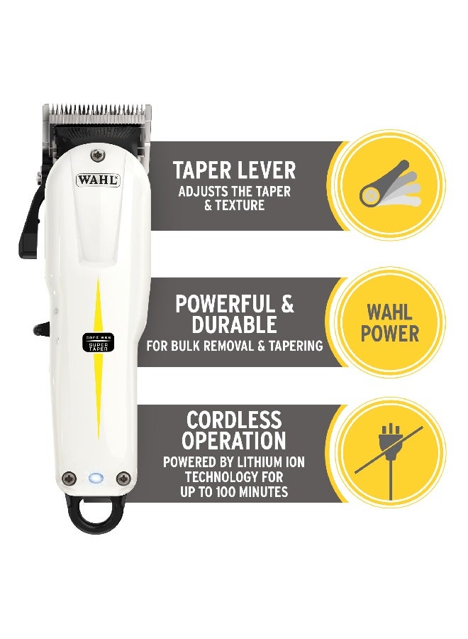 Wahl Professional Super Taper Clipper | Cord-Cordless | 4 Attachment Combs | Taper Blade | 3 Pin - GCC | 08591-036 - Image 2