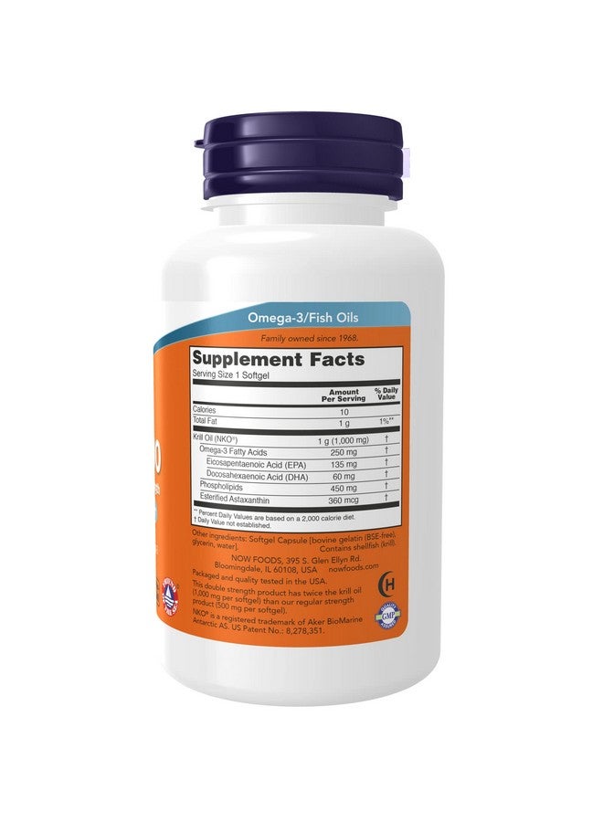 now Supplements Neptune Krill Double Strength 1000 Mg Phospholipidbound Omega3 60 Softgels - Image 3
