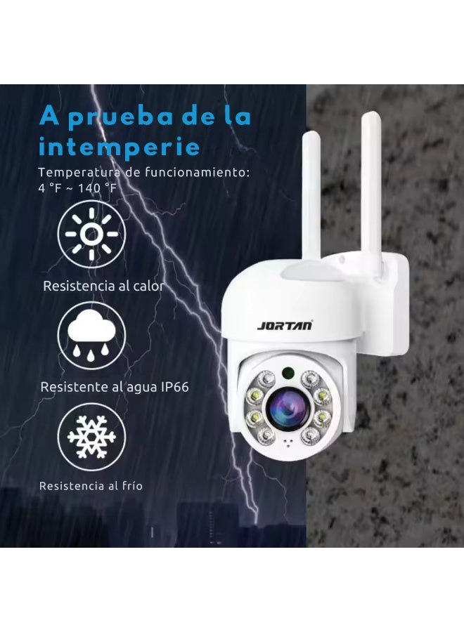 JORTAN Dome Security Camera with High Sensitivity Sensor, Dual LED Night Vision, H.264 Encoding, Smart Tracking and Wi-Fi Connectivity IP66, for Indoor or Outdoor Use - Image 4