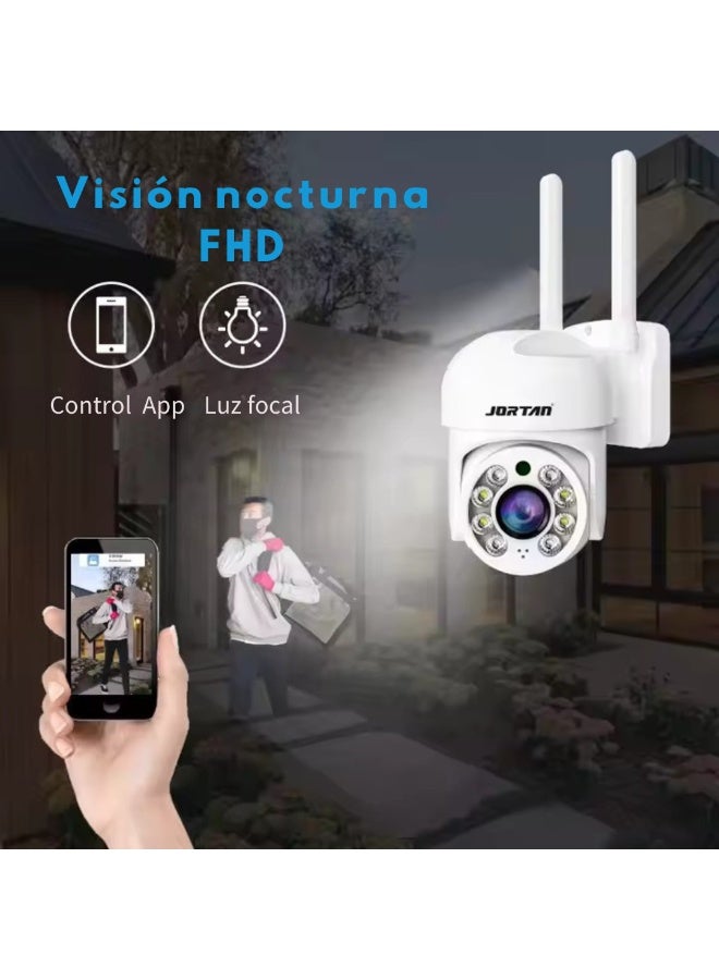 JORTAN Dome Security Camera with High Sensitivity Sensor, Dual LED Night Vision, H.264 Encoding, Smart Tracking and Wi-Fi Connectivity IP66, for Indoor or Outdoor Use - Image 3