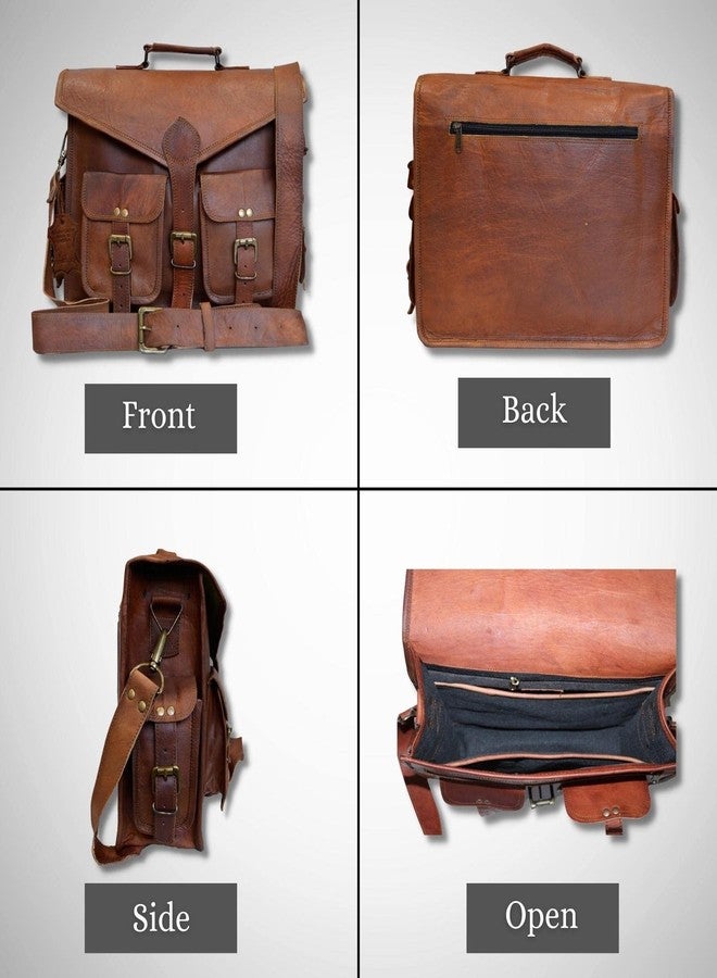 Madosh Handmade Genuine Leather Shoulder Satchel Men's Bag Business Laptop Office Messenger Briefcase Crossbody Bag - Image 3