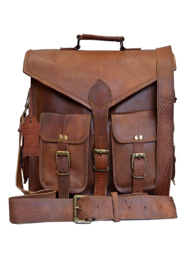 Madosh Handmade Genuine Leather Shoulder Satchel Men's Bag Business Laptop Office Messenger Briefcase Crossbody Bag - Image 1