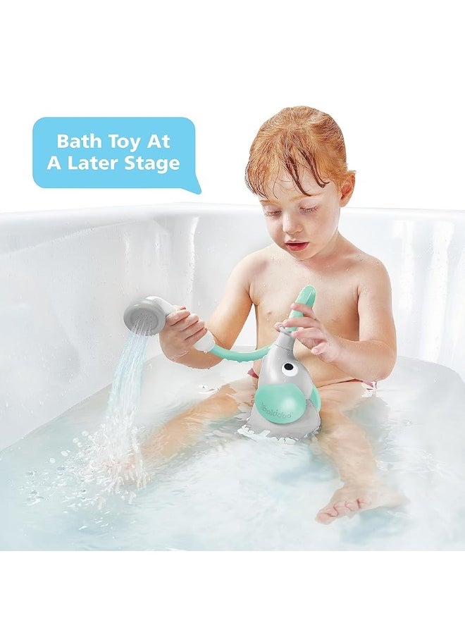 Yookidoo - Yookidoo Baby Bath Shower Head - Elephant Water Pump with Trunk Spout Rinser - Control Water Flow from 2 Elephant Trunk Knobs for Maximum Fun in Tub or Sink for Newborn Babies - Image 1