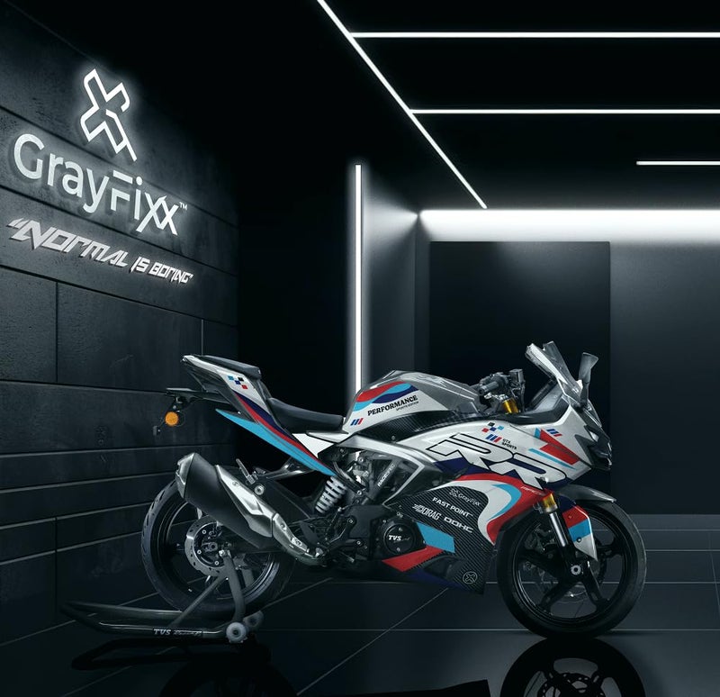 Grayfixx RR White Edition Full Body Sticker for Apache 310 RR | Printed in Premium Gloss Vinyl with FPF(Fade Protection Film), Water Proof, Precut Sticker, Pack of 1 Both Side with 2 Years Guarantee - Image 2