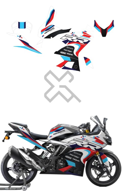 Grayfixx RR White Edition Full Body Sticker for Apache 310 RR | Printed in Premium Gloss Vinyl with FPF(Fade Protection Film), Water Proof, Precut Sticker, Pack of 1 Both Side with 2 Years Guarantee - Image 3