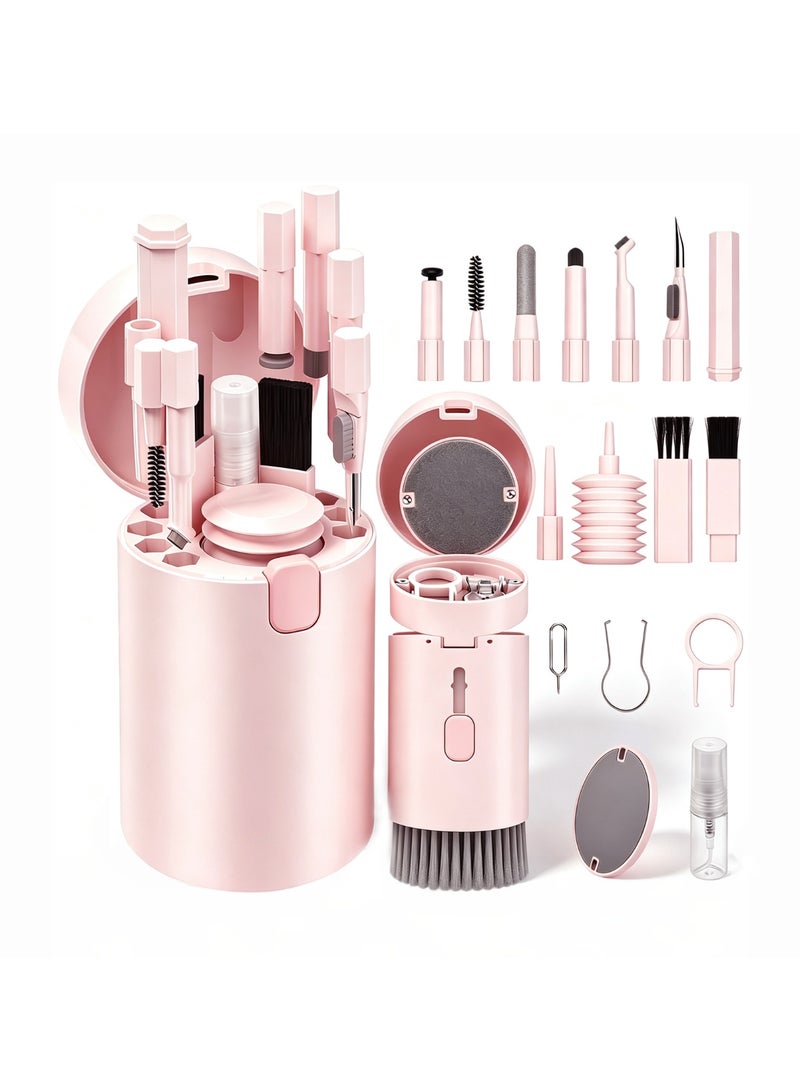 Egolav 20-in-1 Electronic Cleaning Kit, Keyboard Cleaning Tool, Portable Multi-Function Cleaning Tool for Computer Monitor, Headset, Mobile Phone, Camera, Laptop, Computer and Bluetooth Headset (Pink) - Image 1
