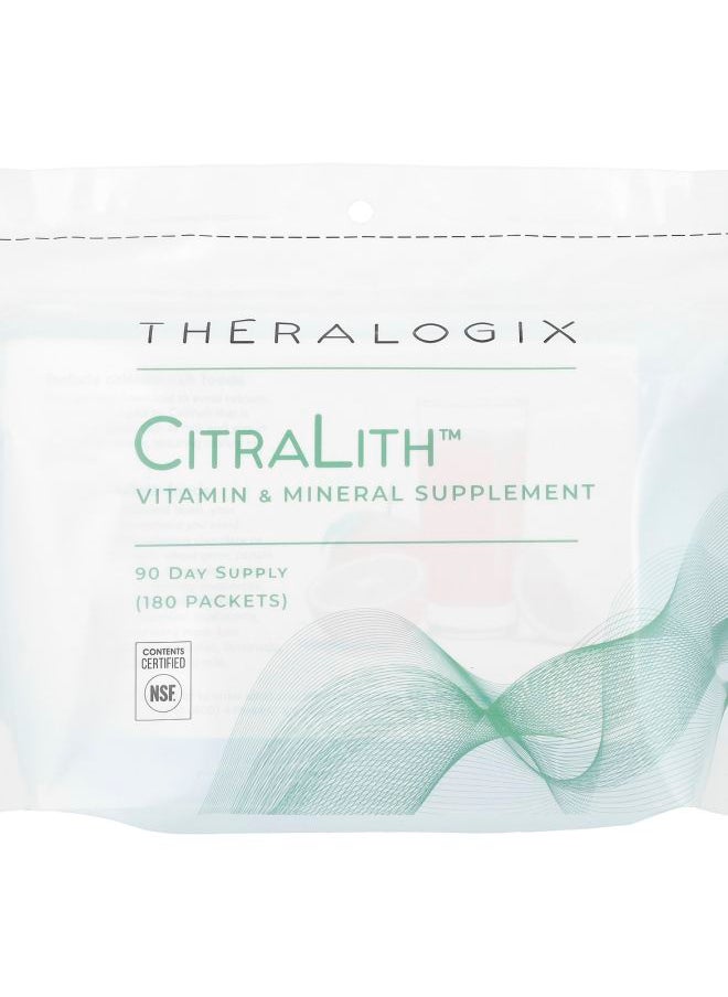 Theralogix Citralith Vitamin & Mineral Supplement 180 Packets (2.45 g) Each 