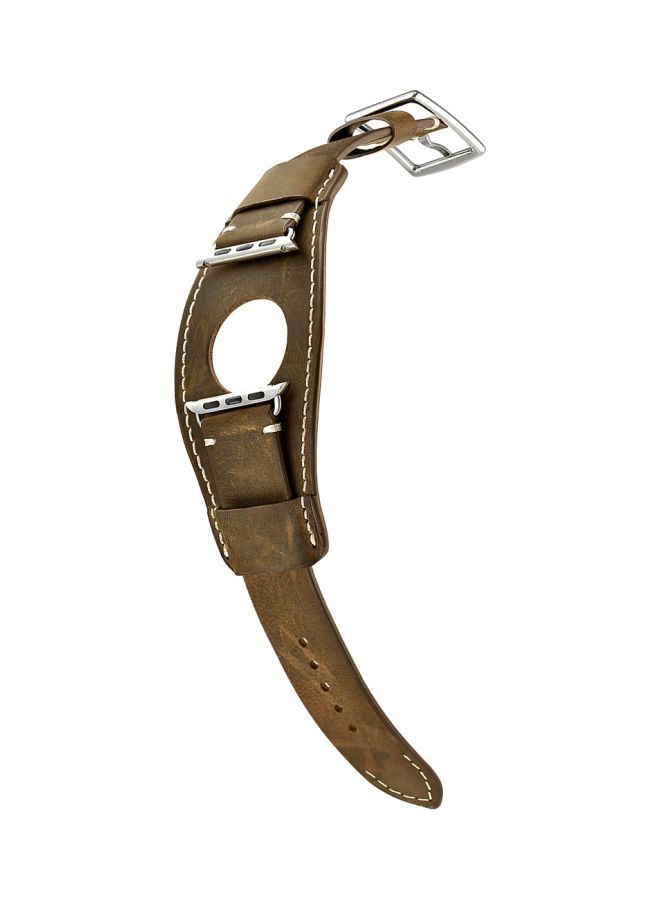 NIBEMINENT Replacement Band For Apple Watch Series 5/4/3/2/1 44/42 mm Rough Brown - Image 1