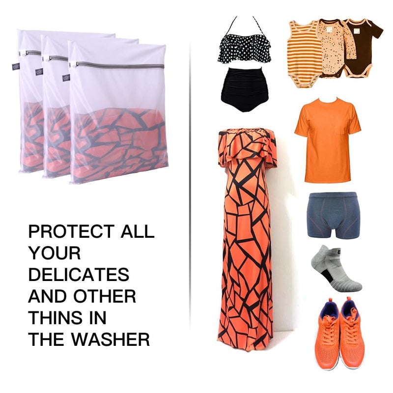 Kimmama Laundry Bag Mesh Wash Bags, Washing Machine Wash Bag, Net Washer Sack with Zipper, Dryer Pouch for Cleaning and Drying Cloths, Garment, Delicates, Intimates, Bra, Pant, Sock, Small Toys - Image 3