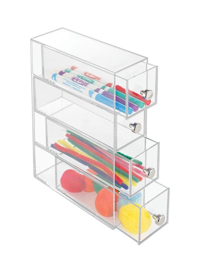 WAOKN Drawer Dressing Table/Cosmetics Storage Box/Glasses Storage Box, 1 Piece Set Includes 4 Storage Boxes,Clear  - Image 4