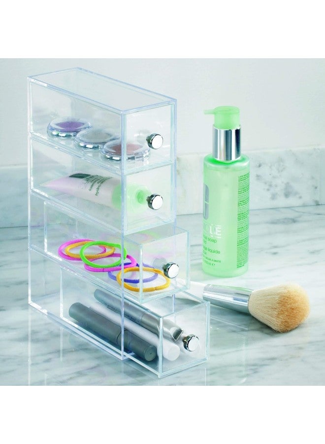 WAOKN Drawer Dressing Table/Cosmetics Storage Box/Glasses Storage Box, 1 Piece Set Includes 4 Storage Boxes,Clear  - Image 3