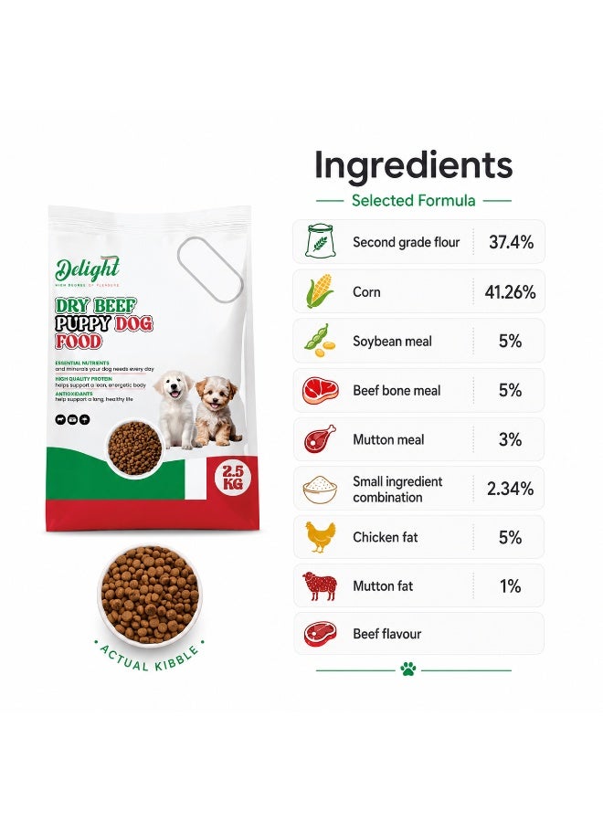 Delight Dry Beef Puppy Dog Food - Image 3