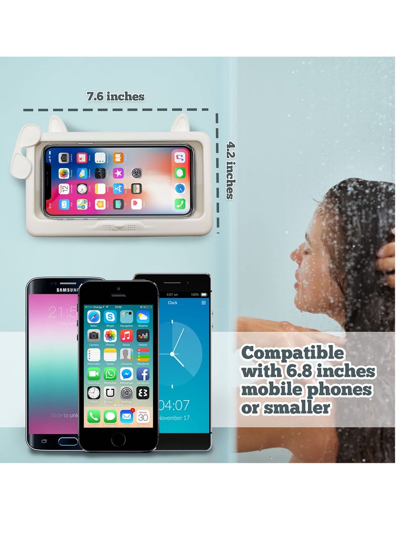 XiuWoo Waterproof Shower Phone Holder, Wall Mount Case for All iPhone Accessories, 480°Rotation Holder Waterproof, Bathroom Mirror Bathtub - Image 3