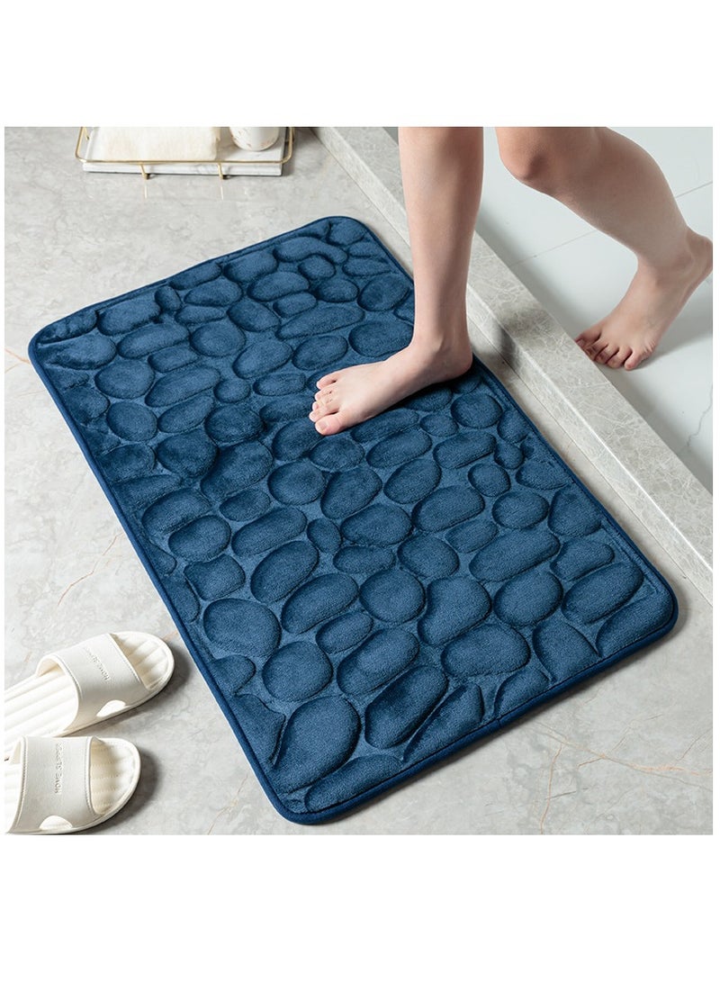 Bluejw 1-Piece Size Is 50x80 Cm Household Cobblestone Embossed Doorstep Carpet Doormat Bathroom Minimalist Wind Absorbent Foot Mat Bathroom Anti-Skid Mat Floor Mat