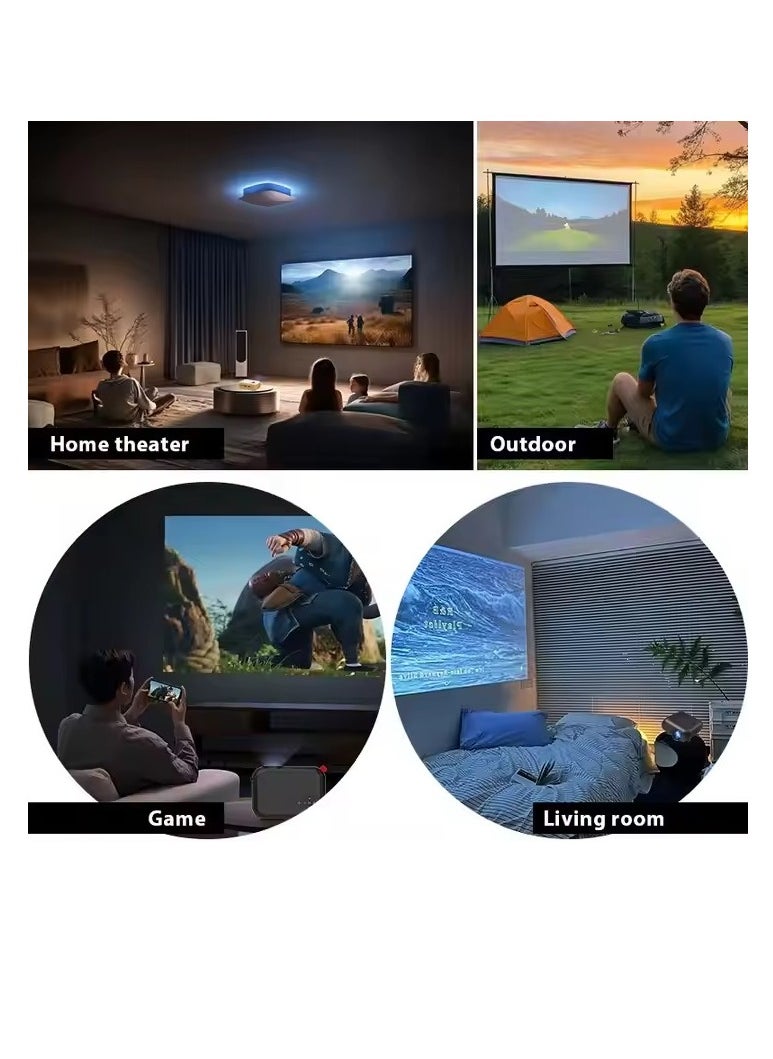 Generic Portable Mini Projector, 1800 Lumens Full HD 1080P Home Theater Portable Movie Display Projector Compatible with TV Stick PS4 HDMI VGA AV USB, Mobile Phone Projector (Black)  - Image 2