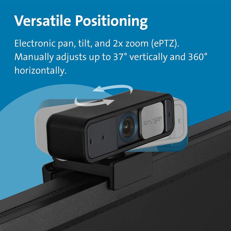 كاميرا ويب W2050 Pro بدقة 1080p مع تركيز تلقائي وميكروفون ستيريو مزدوج للمؤتمرات عبر الفيديو، تحكم برمجي، غطاء خصوصية، متوافقة مع Zoom/Skype/Teams والمزيد (K81176WW) - Image 4