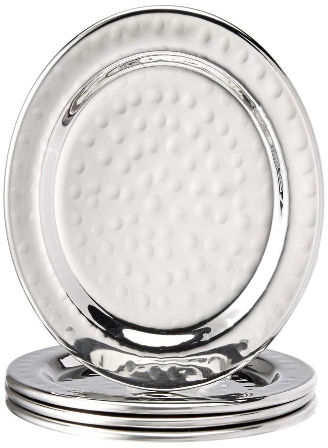 Elegance Hammered 4-Inch Stainless Steel Coasters, Set Of 4 - Image 1