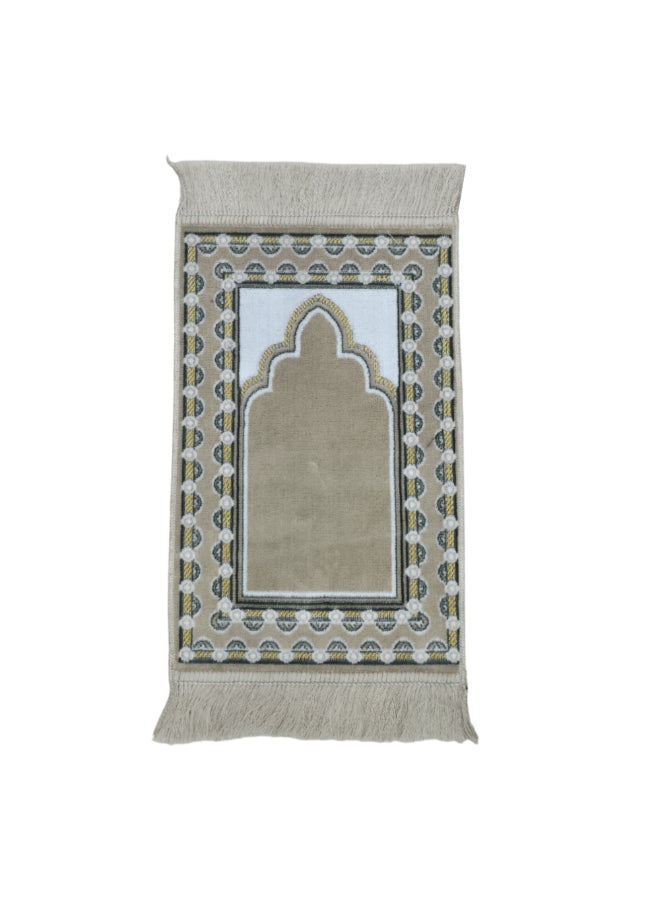 ريف سجادة صلاة إسلامية بتصميم بإطار منقط بجودة ممتازة بيج وأبيض  0.02 x 35 x 60 سم SP MIDI 35X60S100821 - Image 1