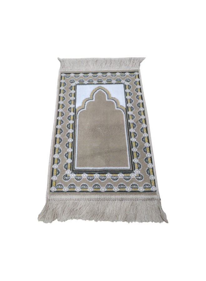 ريف سجادة صلاة إسلامية بتصميم بإطار منقط بجودة ممتازة بيج وأبيض  0.02 x 35 x 60 سم SP MIDI 35X60S100821 - Image 2