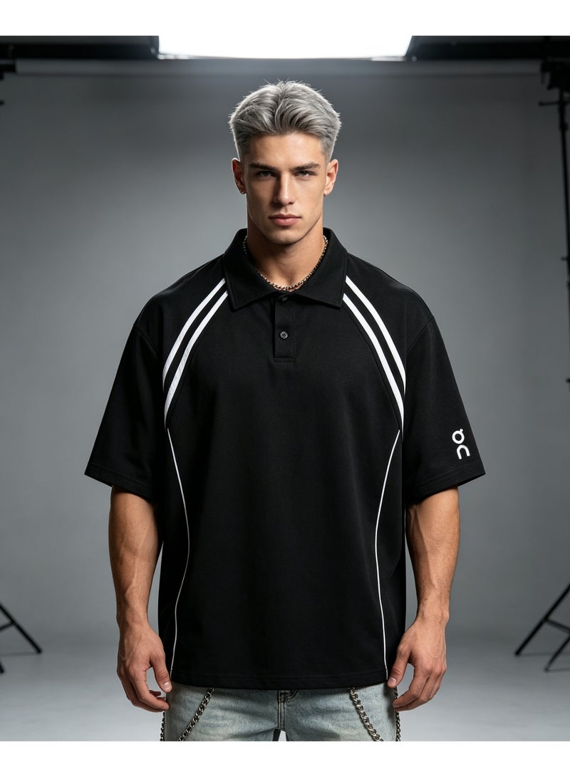 اون راننج On Running Shoulder-inserted parallel bars short-sleeved Polo men's and women's summer beaded cotton sports casual tops - Image 1