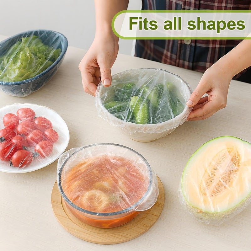 QUINGLU 300PCS Bowl Covers for Bread Proofing – Elastic Plastic Food Covers, BPA-Free Reusable Disposable Wraps, Thickened Shower Caps for Bowls, Plates, fruit, Leftovers & Outdoor Picnics - Image 4