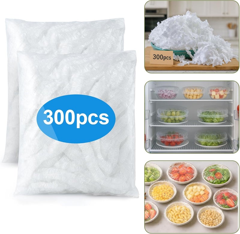 QUINGLU 300PCS Bowl Covers for Bread Proofing – Elastic Plastic Food Covers, BPA-Free Reusable Disposable Wraps, Thickened Shower Caps for Bowls, Plates, fruit, Leftovers & Outdoor Picnics - Image 1