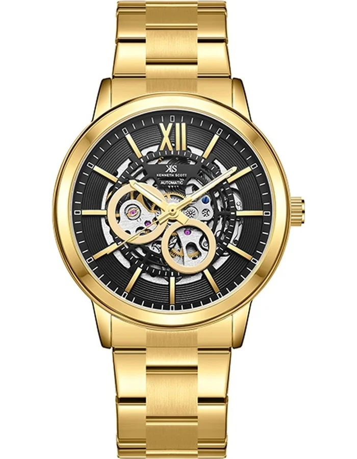 KENNETH SCOTT Men's Stainless Steel Automatic  Watch K24324-GBGB - 43.5 mm