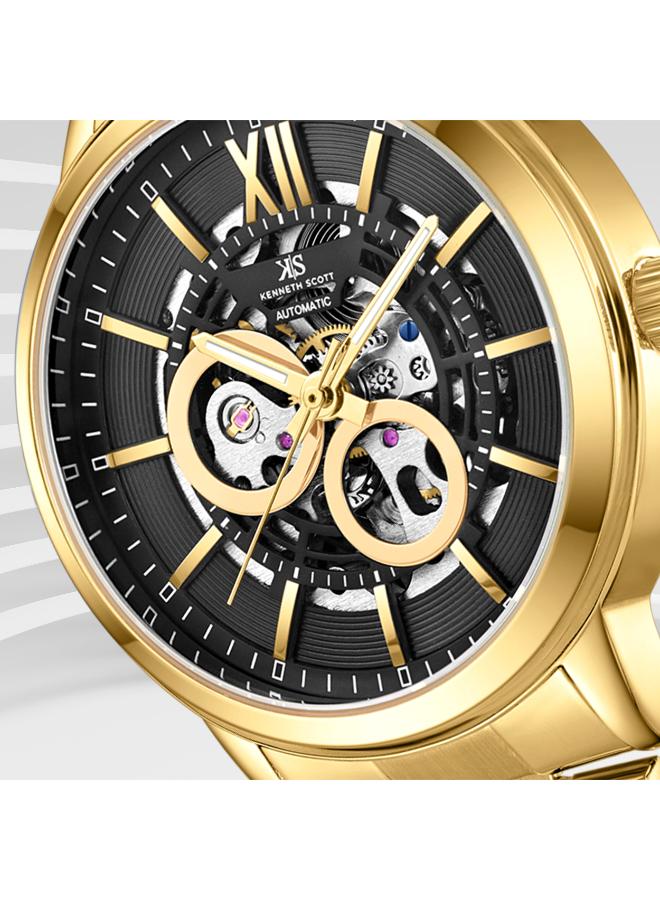KENNETH SCOTT Men's Stainless Steel Automatic  Watch K24324-GBGB - 43.5 mm - Image 3