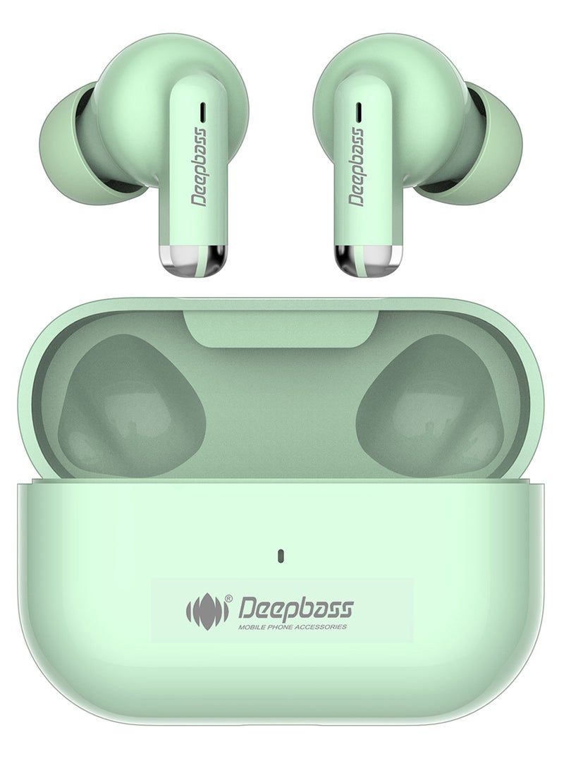 Deepbass - TWS-X1: StrongSignal™ Wireless Earbuds | ParticleSolve™ ANC | Android Developer Optimized | USB-C Fast Charge - Green - Image 1