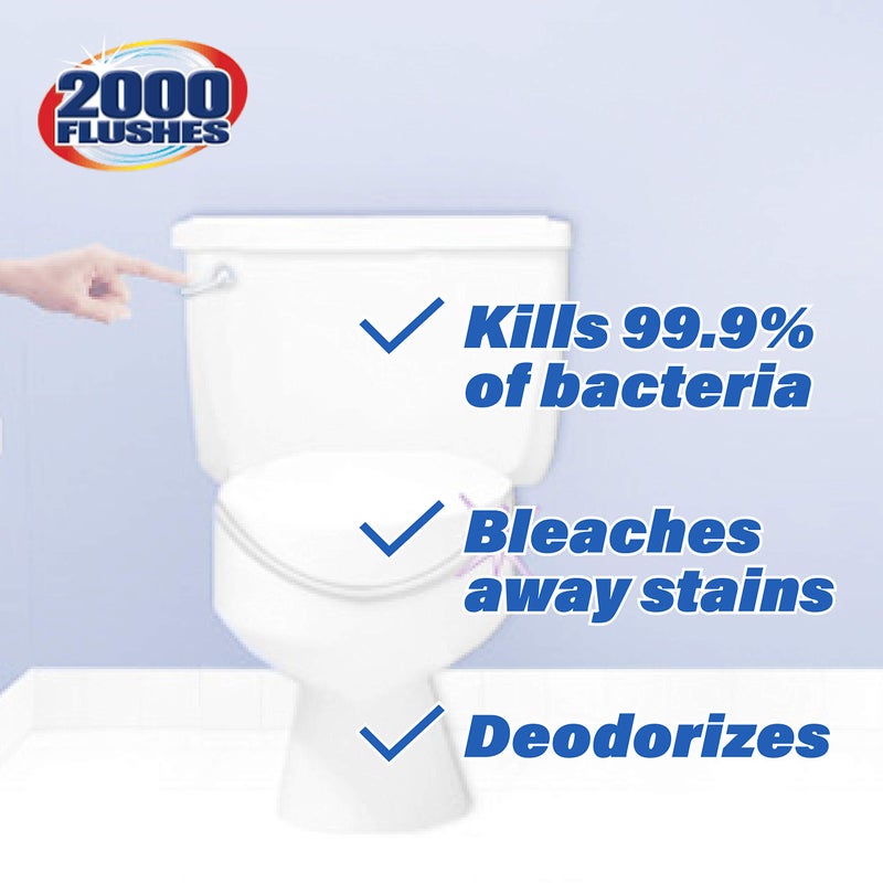 2000 Flushes 2000 فلاشز بلو بلس مبيض منظف مرحاض أوتوماتيكي، 1.25 أونصة - Image 4