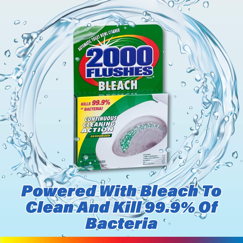 2000 Flushes 2000 فلاشز بلو بلس مبيض منظف مرحاض أوتوماتيكي، 1.25 أونصة - Image 3