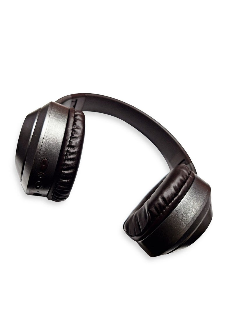 Bluetooth Headphone , Wireless Headset , Model JB27 , Bluetooth , Play Time 20 Hours , Battery 150mAh, External Built In Microphone, USB Type-C, Pure Bass Sound, Noise Cancelling (Brown)