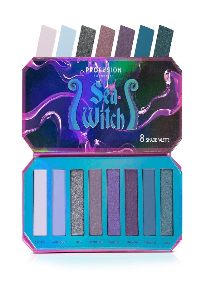 Profusion Cosmetics Sea Witch 8 Shade Eyeshadow Palette, Richly Pigmented Shadows for Mesmerizing Looks With Amazing Multi Finish Palette - Image 1