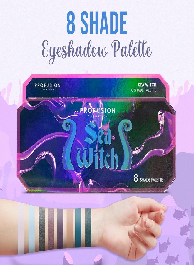Profusion Cosmetics Sea Witch 8 Shade Eyeshadow Palette, Richly Pigmented Shadows for Mesmerizing Looks With Amazing Multi Finish Palette - Image 4